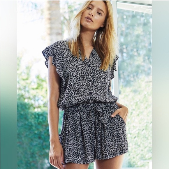 Rails Ellie Navy Floral Romper in Petals - Picture 1 of 13